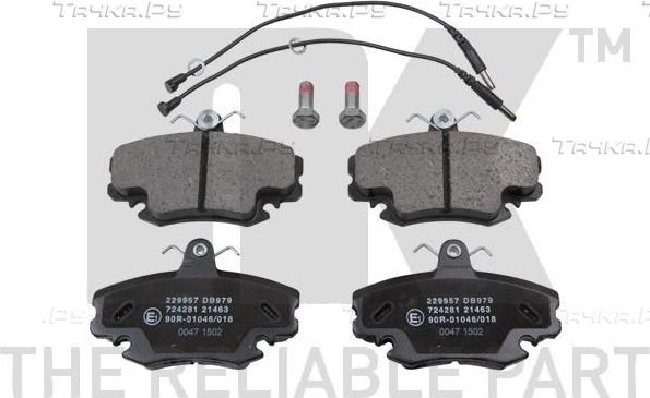 Тормозные колодки NK передние для Renault Clio I 1990-1998. Артикул 229957