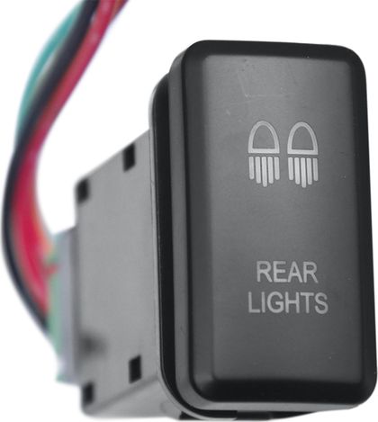 Кнопка РИФ включения/выключения REAR LIGHTS 40x20 с белой подсветкой для Toyota Hilux VII 2005-2014. Артикул RIF22-1-1104704