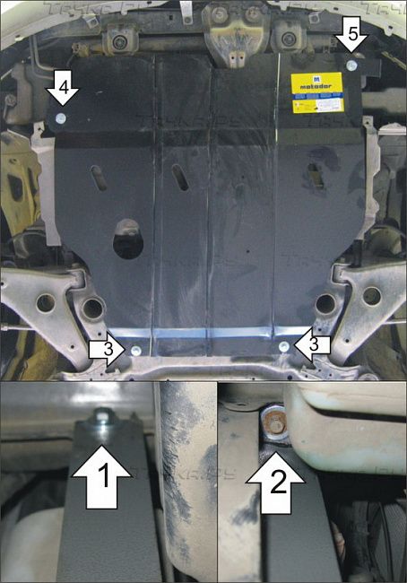 Защита Мотодор для картера, КПП, радиатора Mitsubishi Galant IX 2004-2012. Артикул 01329