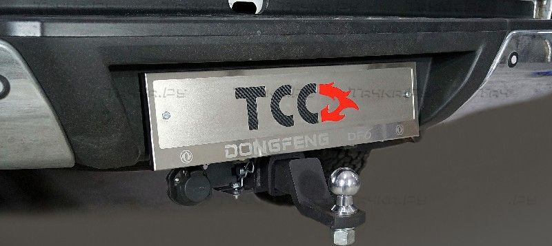 Фаркоп ТСС оцинкованный под американский квадрат для Dongfeng DF6 2.3D AT Luxury 2022-2026 (нерж. шар). Артикул TCU00351N