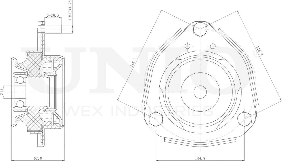 Опора амортизационной стойки (Unio). Артикул RMP-13116