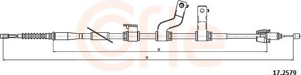 Трос ручника (тросик ручного тормоза) Cofle задний левый для Hyundai i30 II 2011-2017. Артикул 92.17.2579