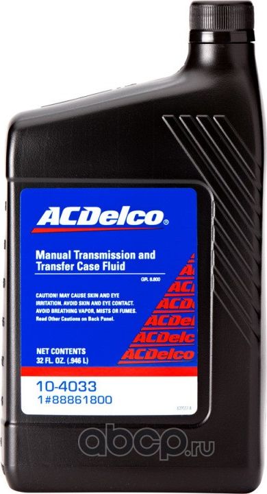 ACDELCO MANUAL TRANSMISSION & TRANSFER CASE FLUID Масло трансмиссионное (0,946L) Acdelco. Артикул 104033