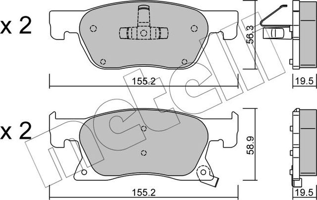 Тормозные колодки Metelli передние для Opel Astra K 2015-2026. Артикул 22-1114-0