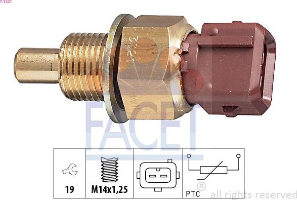 Датчик температуры охлаждающей жидкости Facet Made in Italy - OE Equivalent для Peugeot 106 I 1996-2004. Артикул 7.3321