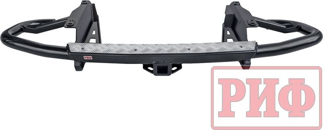 Бампер силовой РИФ задний c квадратом под фаркоп для Toyota Land Cruiser Prado 120 2002-2009. Артикул RIF120-21170