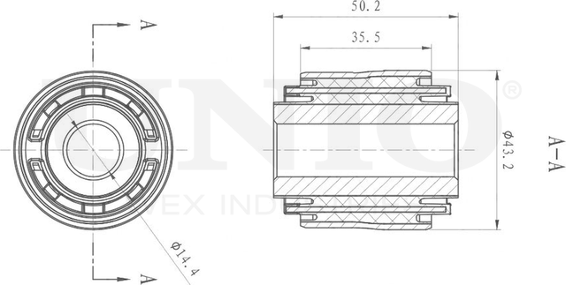 Сайлентблок реактивной тяги (Unio). Артикул RMP-20207