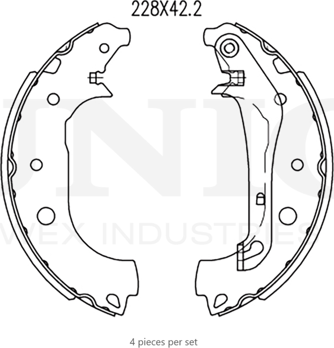 Колодки тормозные барабанные, комплект (Unio). Артикул BRP-10090