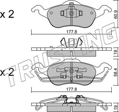 Тормозные колодки Trusting передние для Ford Focus I 1998-2004. Артикул 300.0