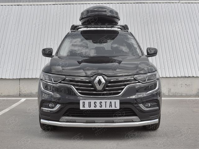 Защита РусCталь переднего бампера d63 секции для Renault Koleos II 2016-2026. Артикул RKZ-002969