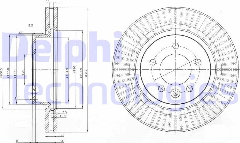 Тормозной диск Delphi. Артикул BG9006C