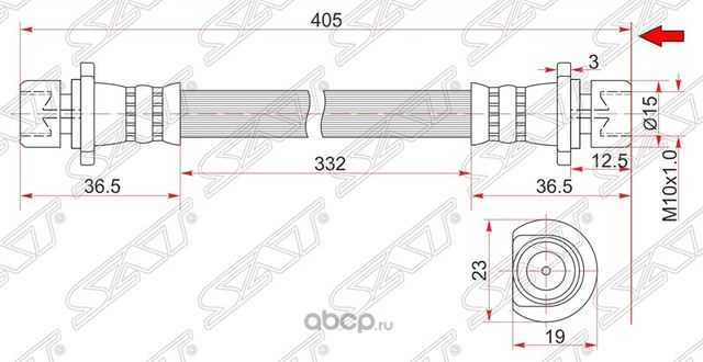 Шланг тормозной задний Таиланд HONDA HR-V 98-05  (SAT). Артикул ST01466S2H000