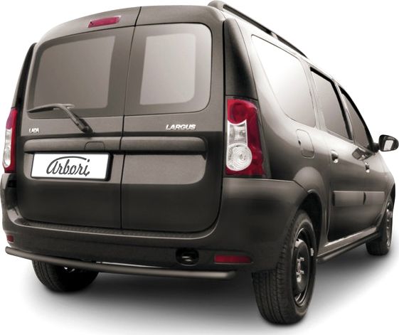 Защита Arbori заднего бампера d42 для Lada Largus 2013-2026 Черная. Артикул AFZDALADLAR03B