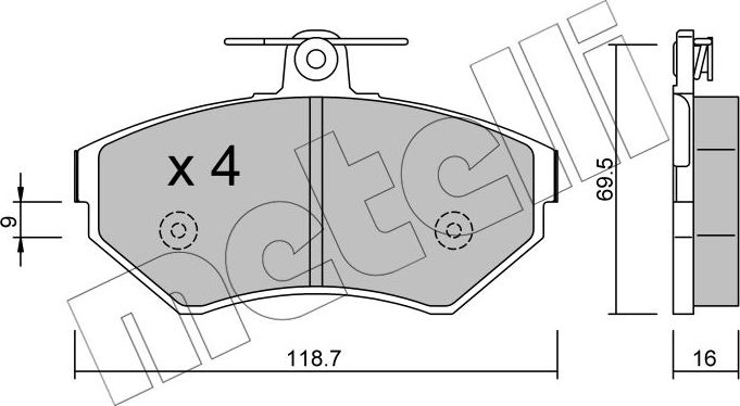 Тормозные колодки Metelli. Артикул 22-0215-1