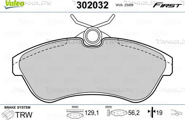 Тормозные колодки Valeo First передние для Citroen C3 I 2002-2011. Артикул 302032