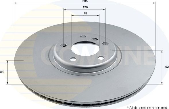 Тормозной диск Comline Comline передний левый для BMW X5 III (F15) 2013-2018. Артикул ADC2877VL