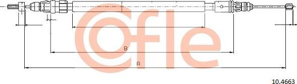 Трос ручника (тросик ручного тормоза) Cofle. Артикул 92.10.4663
