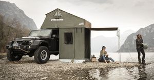 Тамбур к палатке Autohome OVERZONE SMALL STANDARD, тент песочный, высота 220 см. Артикул OZ/05A-3S