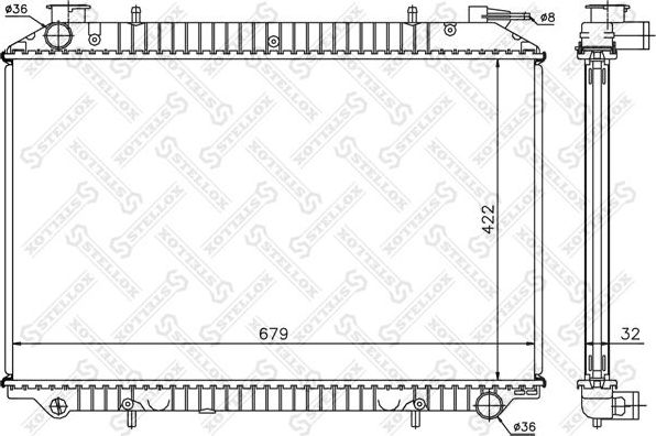 Радиатор охлаждения двигателя Stellox для Nissan Serena C23 1991-2001. Артикул 10-25975-SX