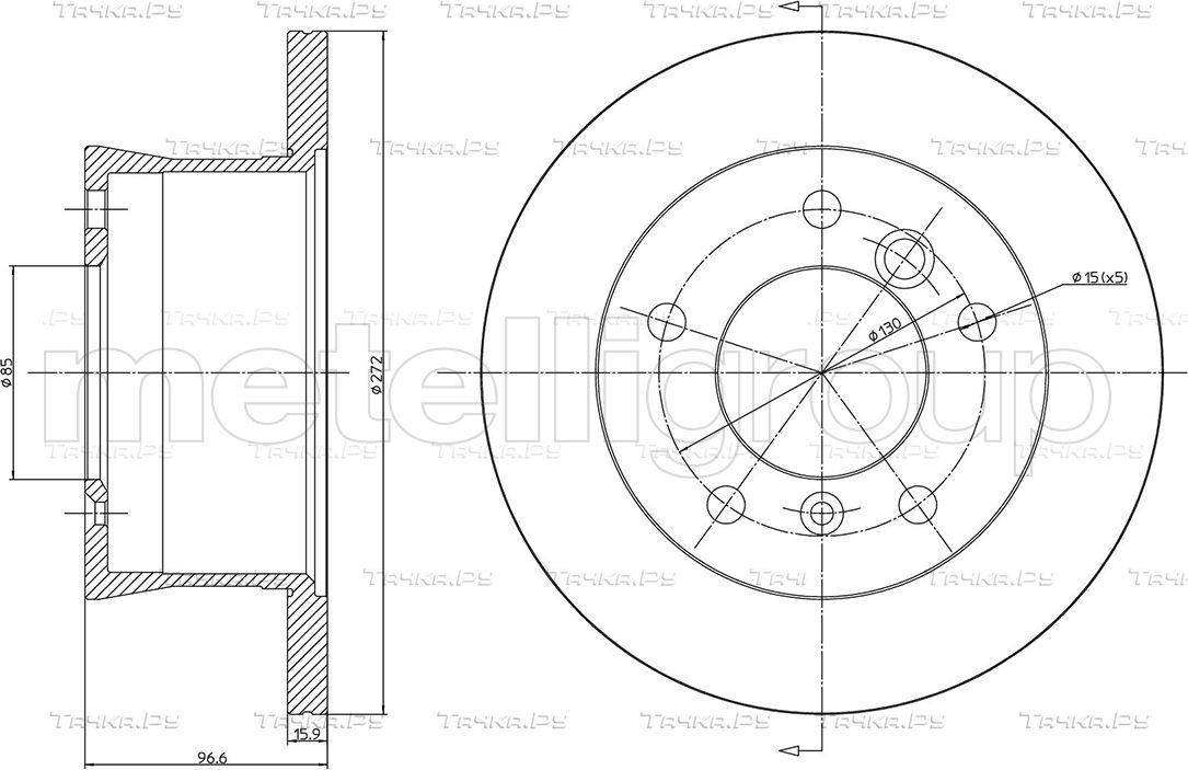 Тормозной диск Metelli. Артикул 23-0492