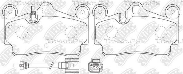 Тормозные колодки NiBK задние для Porsche Cayenne I (955) 2002-2010. Артикул PN0347WS