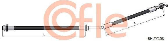 Тормозной шланг Cofle передний левый для Toyota Yaris III 2010-2014. Артикул 92.BH.TY153