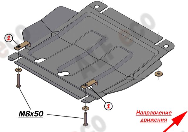 Защита алюминиевая Alfeco для редуктора переднего моста Haval H5 2020-2021. Артикул ALF.31.06al