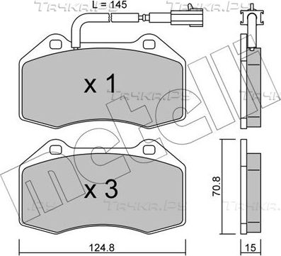 Тормозные колодки Metelli. Артикул 22-0651-1