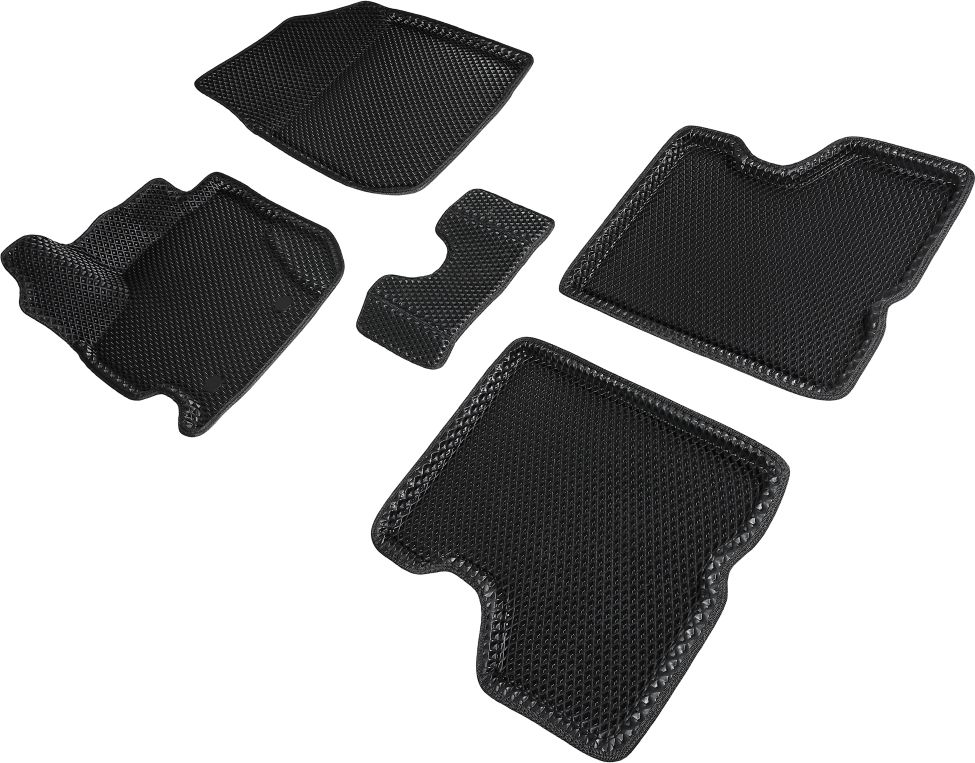 Коврики Seintex 3D EVA Ромб для салона Renault Kaptur 4WD 2016-2026 ЧЕРНЫЕ. Артикул 95373