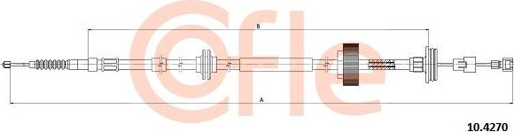 Трос ручника (тросик ручного тормоза) Cofle. Артикул 92.10.4270