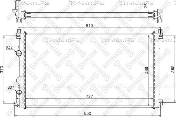 Радиатор охлаждения двигателя Stellox для Renault Master II 2000-2010. Артикул 10-26182-SX