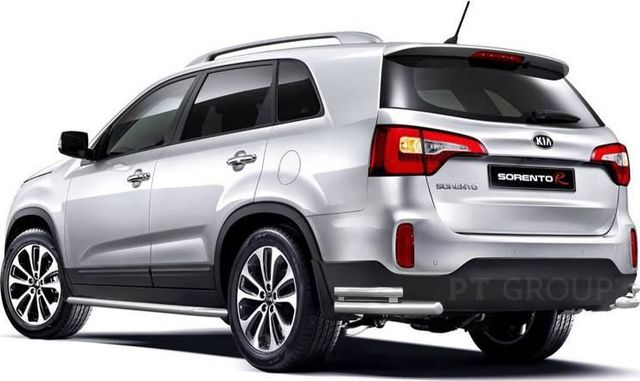 Защита PT Group заднего бампера двойная угловая d63/51 мм (НПС) для Kia Sorento III (Prime) рестайлинг 2017-2020. Артикул 06020302