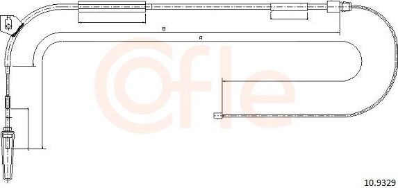 Трос ручника (тросик ручного тормоза) Cofle передний для Mercedes-Benz A-Класс I (W168) 1997-2004. Артикул 10.9329