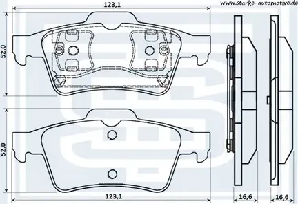 Колодки тормозные задние (Starke). Артикул 174552