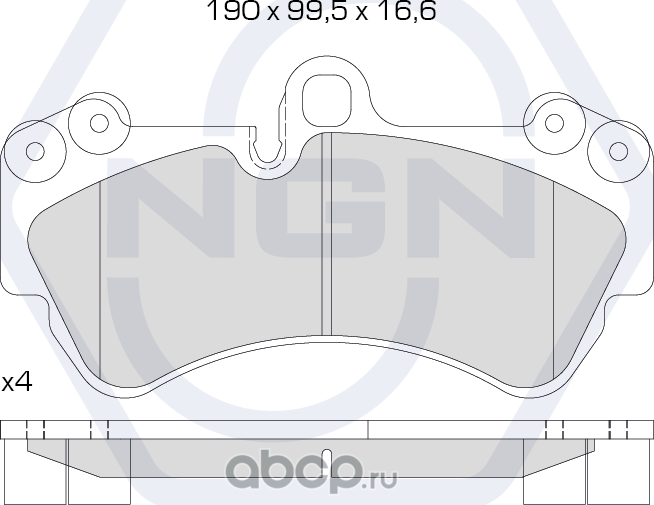 Колодки тормозные дисковые керамические | перед | (NGN). Артикул 3502076
