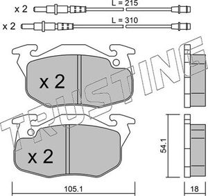 Тормозные колодки Trusting передние для Citroen Saxo 1996-2000. Артикул 039.4