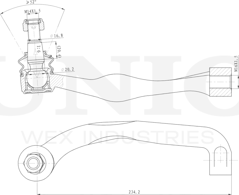 Наконечник рулевой тяги (Unio). Артикул SSP-10113