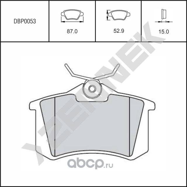 Колодки тормозные дисковые задние 15мм без датчика VW GOLF 2/3/4/5/6 83-13, AUDI (Zennek). Артикул DBP0053