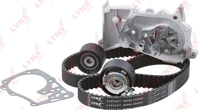 Помпа (водяной насос) с комплектом ремня ГРМ LYNXauto для Renault Laguna II 2005-2007. Артикул PW-1361