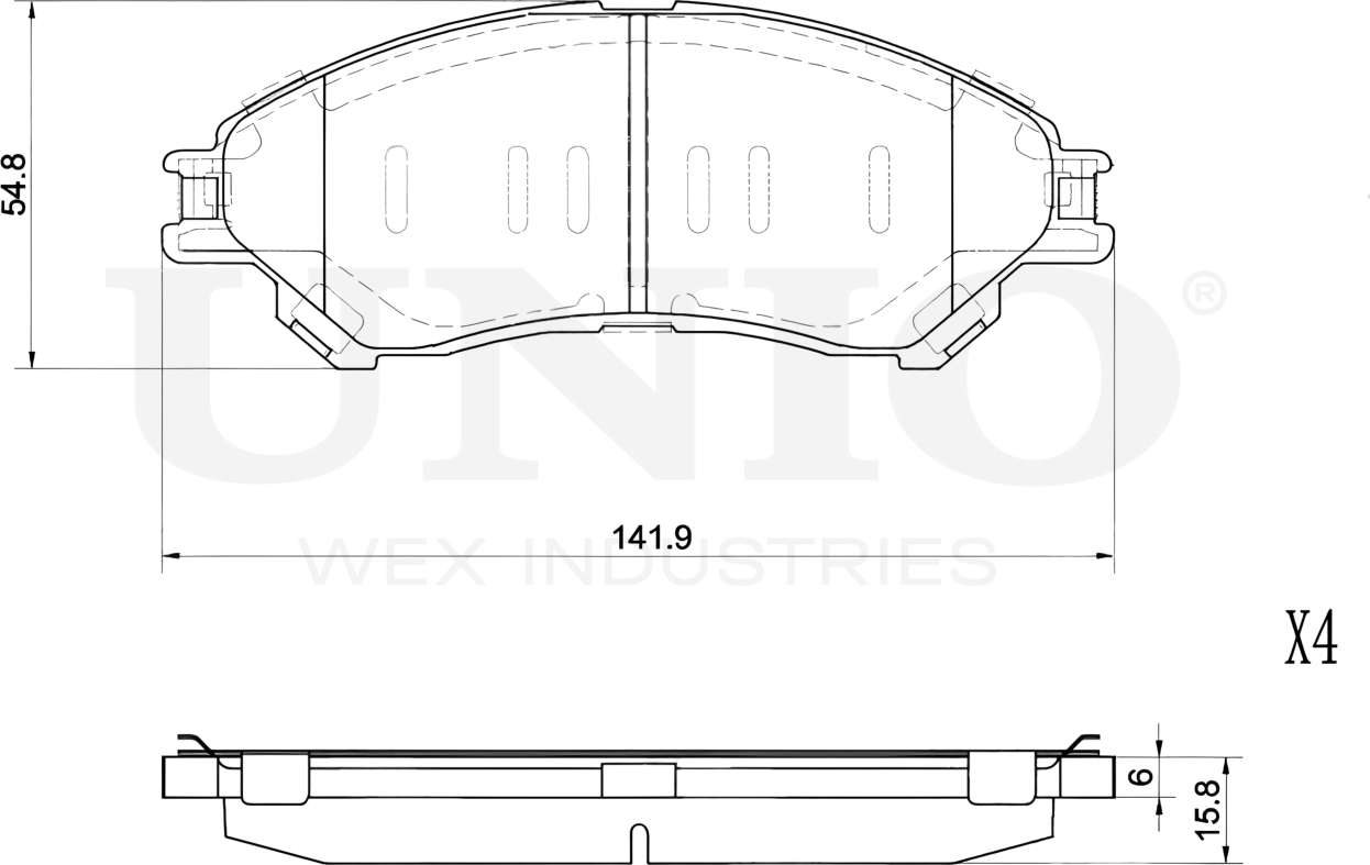Колодки тормозные дисковые, комплект (Unio). Артикул BRP-20452