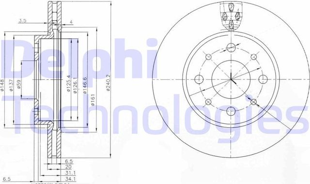 Тормозной диск Delphi. Артикул BG4278C