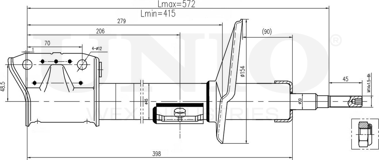 Амортизатор подвески (Unio). Артикул SAB-10657