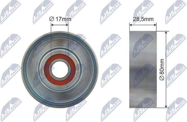 Направляющий (ведущий) ролик приводного поликлинового ремня NTY. Артикул RNK-VV-001
