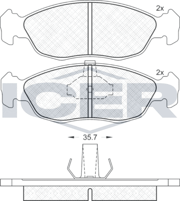 Тормозные колодки Icer. Артикул 181121