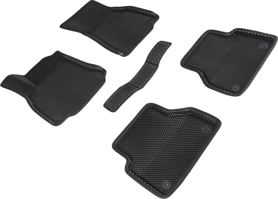 Коврики Seintex 3D EVA ромб для салона Audi A6 C8 2018-2026 ЧЕРНЫЕ. Артикул 95264