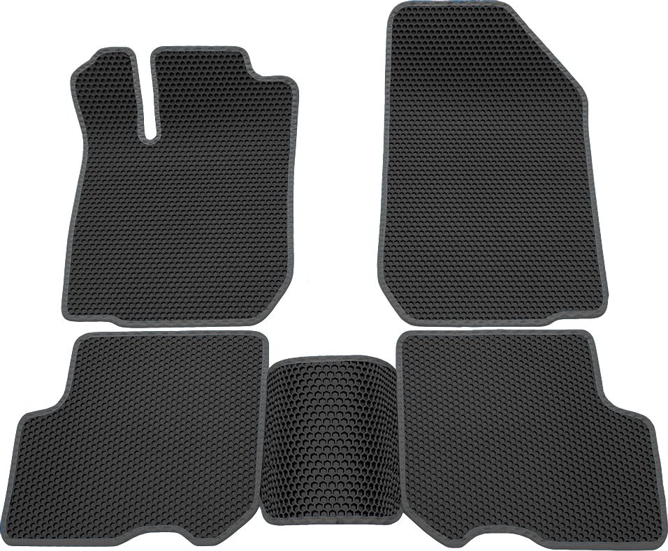 Коврики Rezkon EVA Соты для салона Renault Logan II 2013-2018 Серый кант. Артикул 9129015202