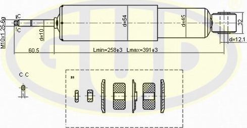 Амортизатор G.U.D. передний для Opel Frontera B 1998-2004. Артикул GSA344279