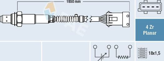 Лямбда-зонд (кислородный датчик) FAE для Peugeot 407 2004-2010. Артикул 77412