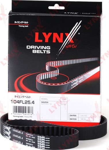 Ремень ГРМ LYNXauto для Mazda 626 III (GD) 1987-1992. Артикул 104FL25.4