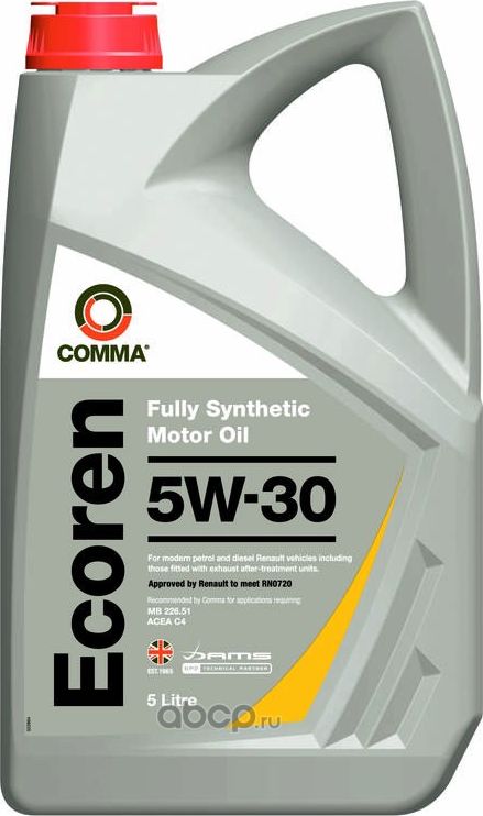 Масло моторное 5W30 COMMA 5л синтетика ECOREN. Артикул ECR5L